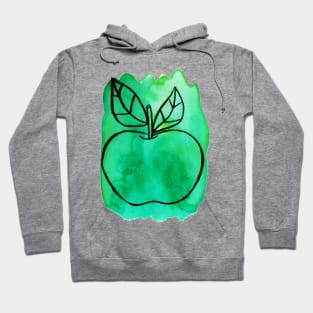 Green Watercolor Apple Hoodie
